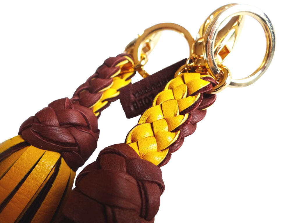 FANNY TASSEL KEYRING CHOCOLATE & CANARY