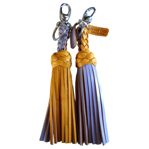 FANNY TASSEL KEYRING SAFFRON & LILAC