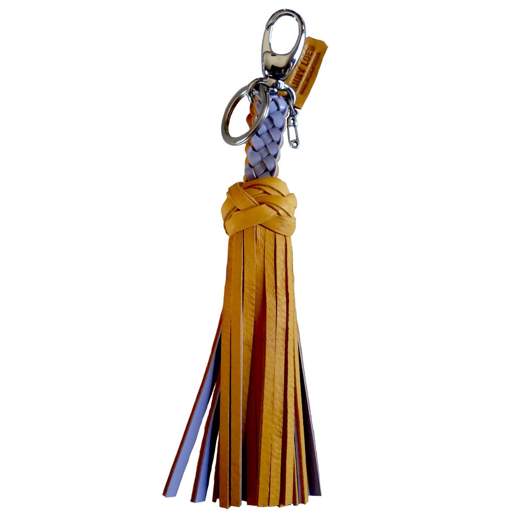 FANNY TASSEL KEYRING SAFFRON & LILAC