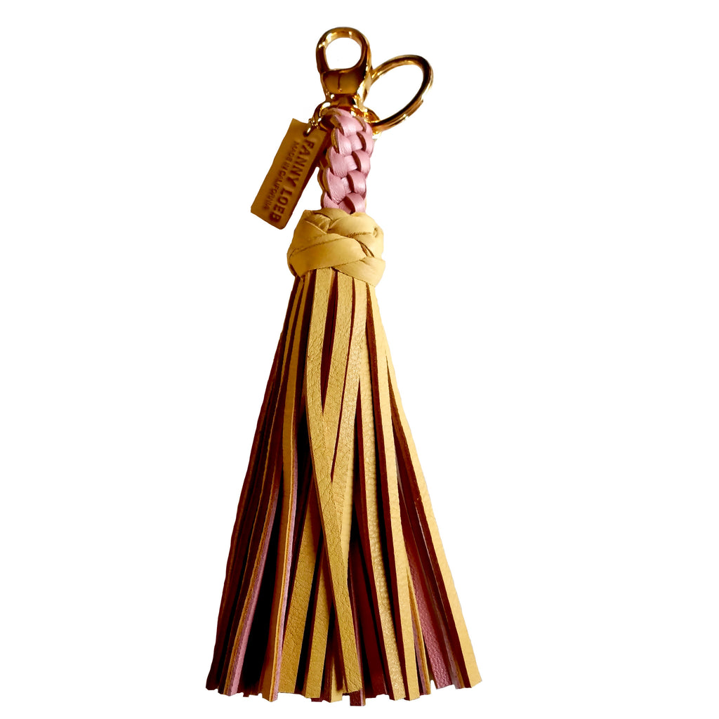 FANNY TASSEL KEYRING VANILLA & ROSE