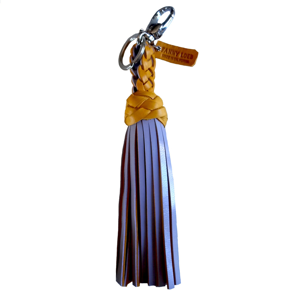FANNY TASSEL KEYRING SAFFRON & LILAC