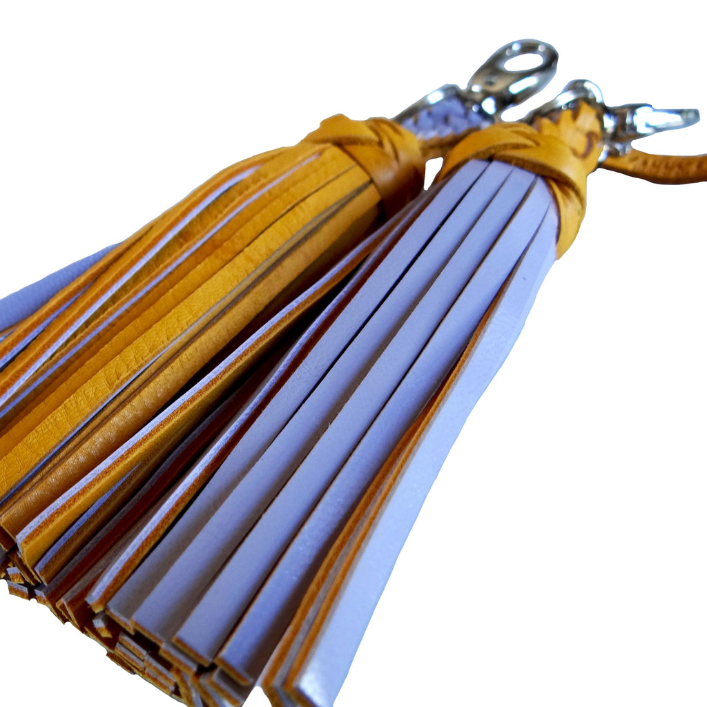 FANNY TASSEL KEYRING SAFFRON & LILAC
